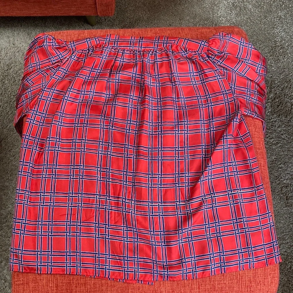 VTG 70’s YSL Saint Laurent Rive Gauche Red Plaid Blouse - Picture 10 of 10